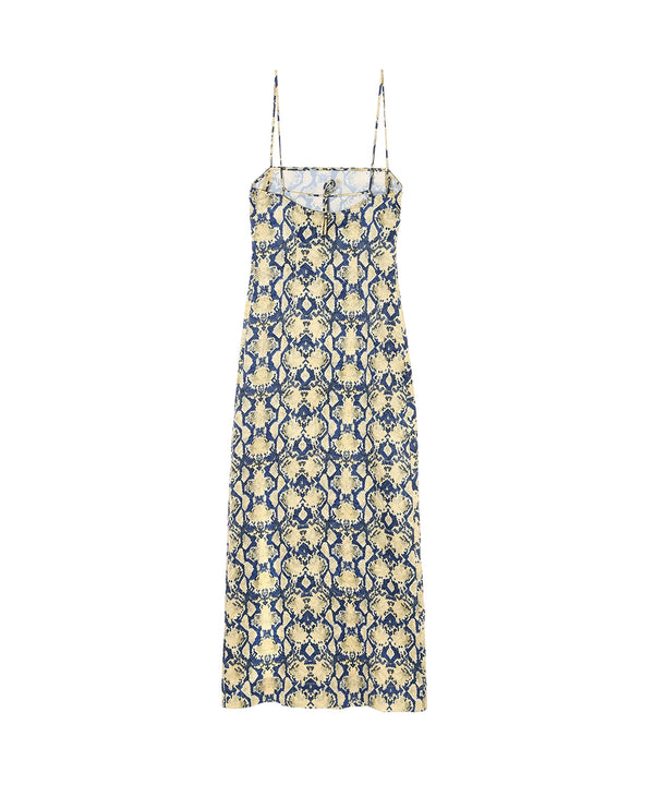 Crinkled Satin Midi Slip Dress-GANNI-Forget-me-nots Online Store