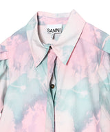 Printed Cotton Mini Shirt Dress-GANNI-Forget-me-nots Online Store