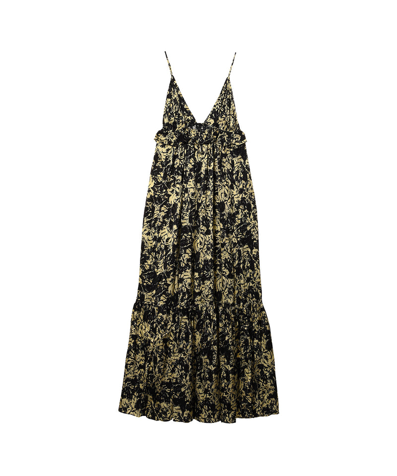 Printed Satin Strap Dress-GANNI-Forget-me-nots Online Store