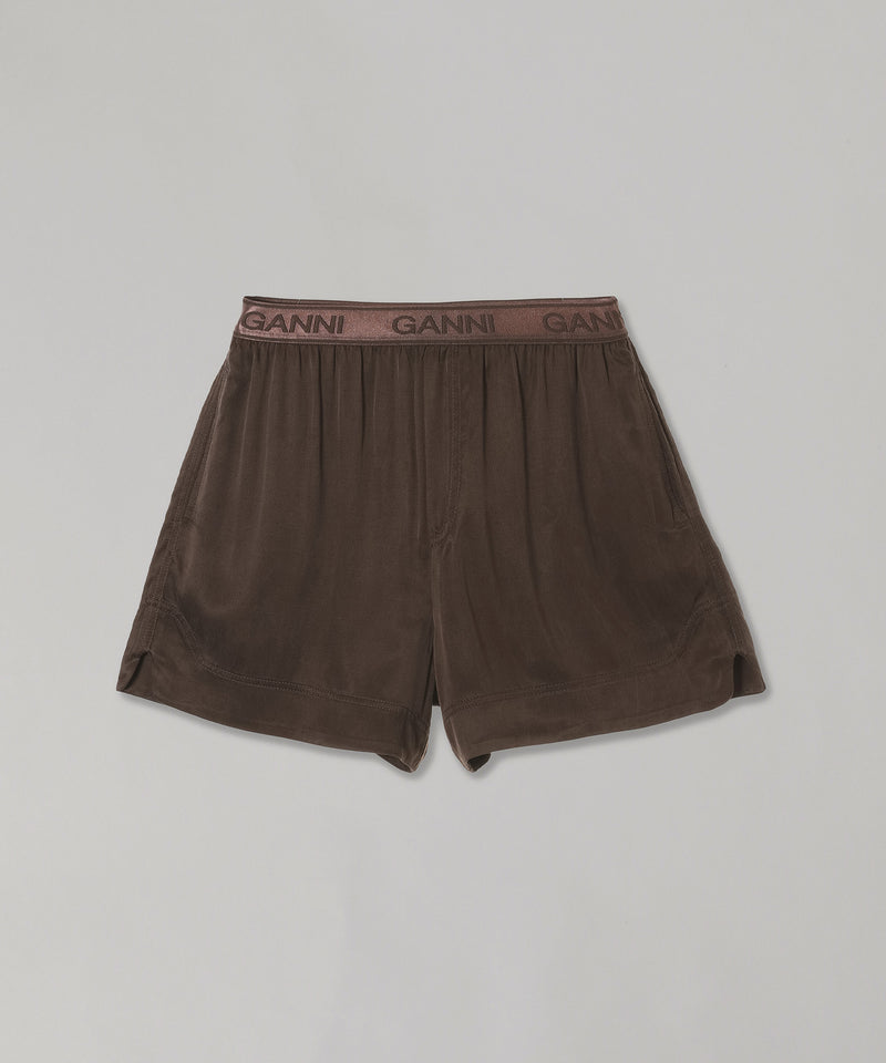 Washed Satin Shorts-GANNI-Forget-me-nots Online Store