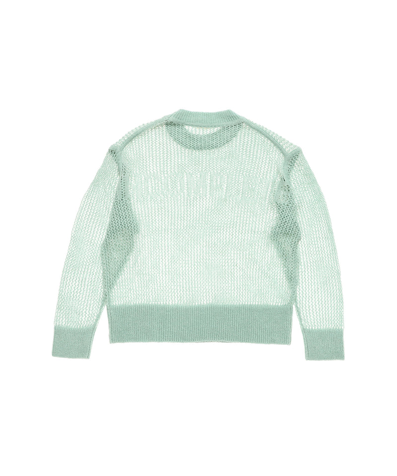 Mesh Loose Crew Neck Knit-Forget-me-nots-Forget-me-nots Online Store