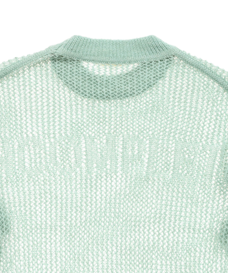 Mesh Loose Crew Neck Knit-Forget-me-nots-Forget-me-nots Online Store