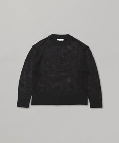 Mesh Loose Crew Neck Knit-Forget-me-nots-Forget-me-nots Online Store