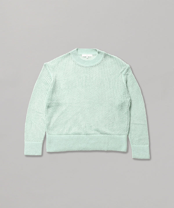Mesh Loose Crew Neck Knit-Forget-me-nots-Forget-me-nots Online Store