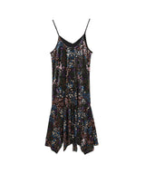 Flower Print Velor Onepiece-Forget-me-nots-Forget-me-nots Online Store