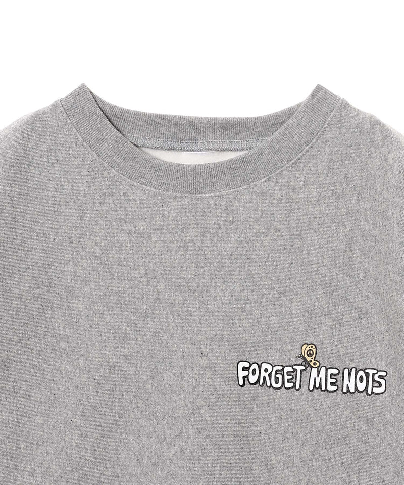 Flower Skull Logo Sweat-Forget-me-nots-Forget-me-nots Online Store
