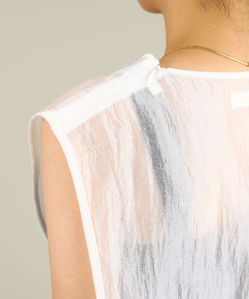 ＜40%Off＞Sheer Sleeveless-Forget-me-nots-Forget-me-nots Online Store