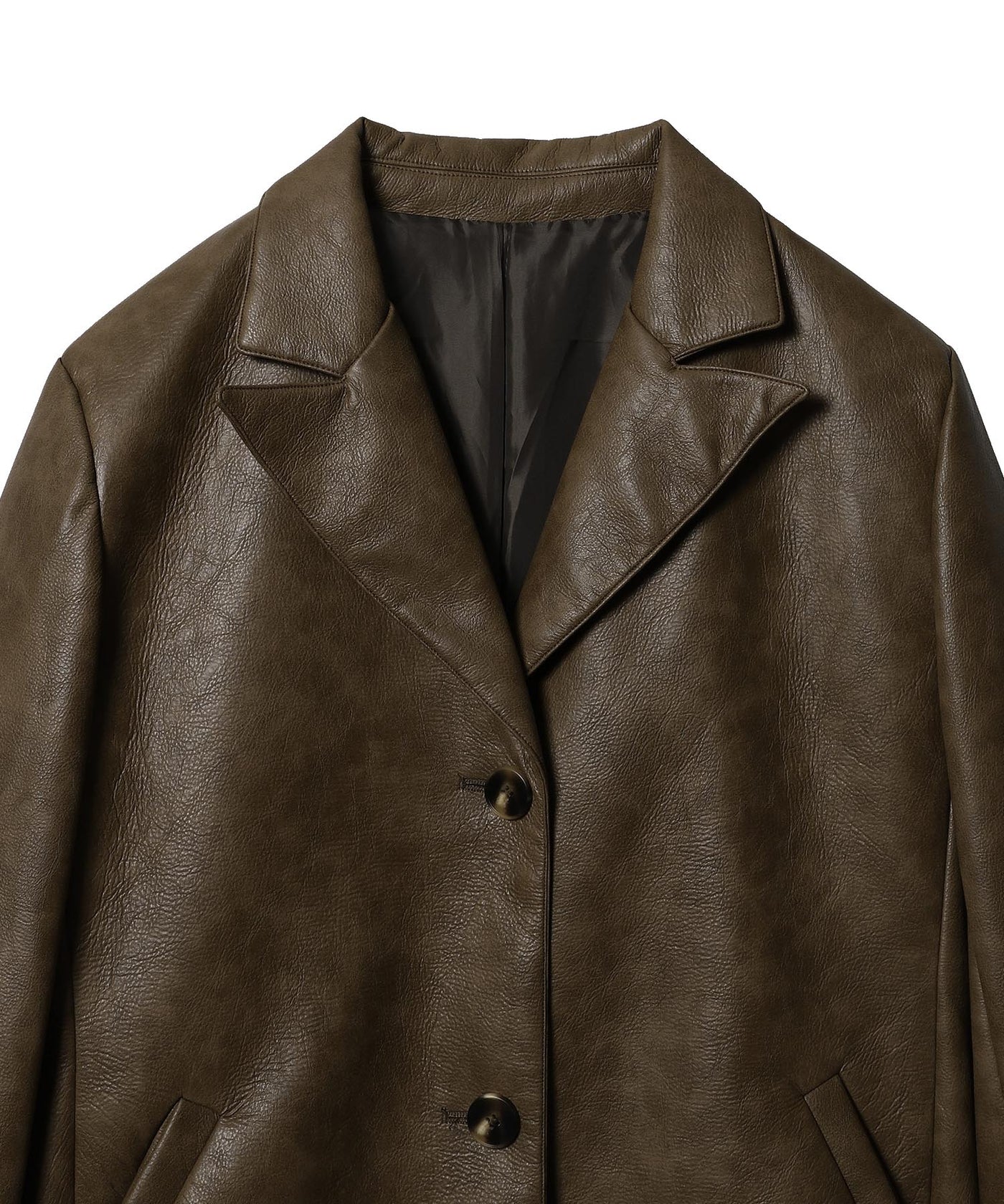 フォーゲットミーノッツ(Forget-me-nots)｜Leather Long Chester Coat