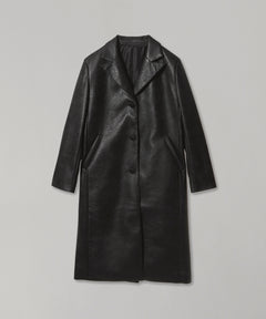 Leather Long Chester Coat-Forget-me-nots-Forget-me-nots Online Store