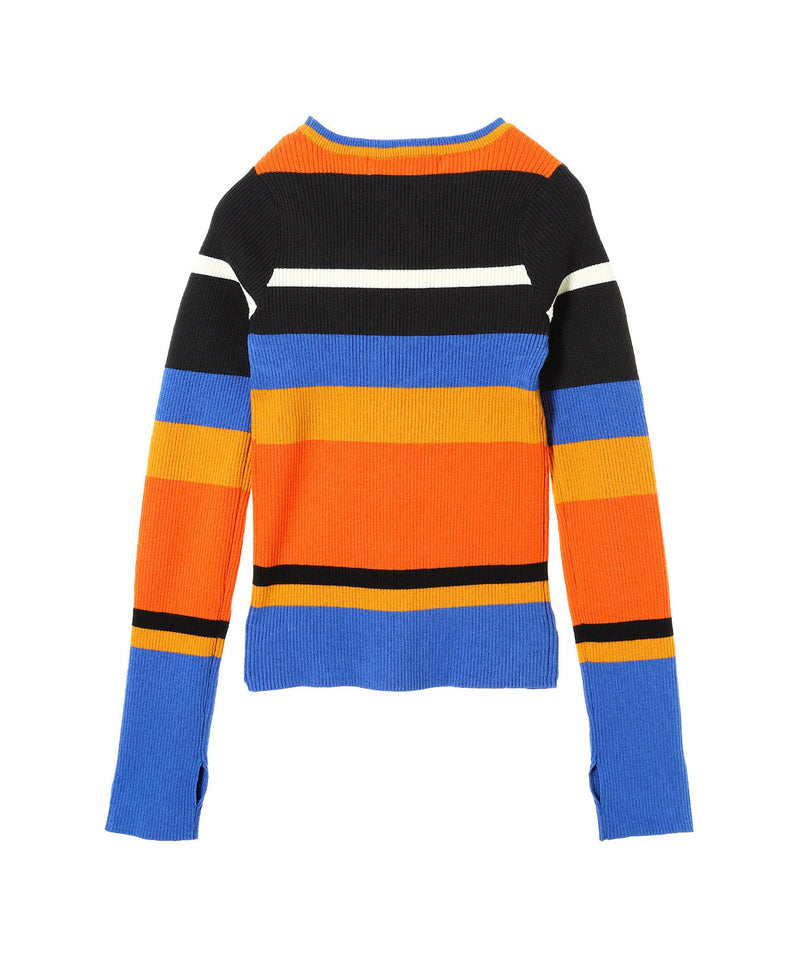 Multi Border Rib Knit-Forget-me-nots-Forget-me-nots Online Store