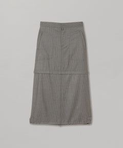 Detachable Pin Stripe Skirt-Forget-me-nots-Forget-me-nots Online Store