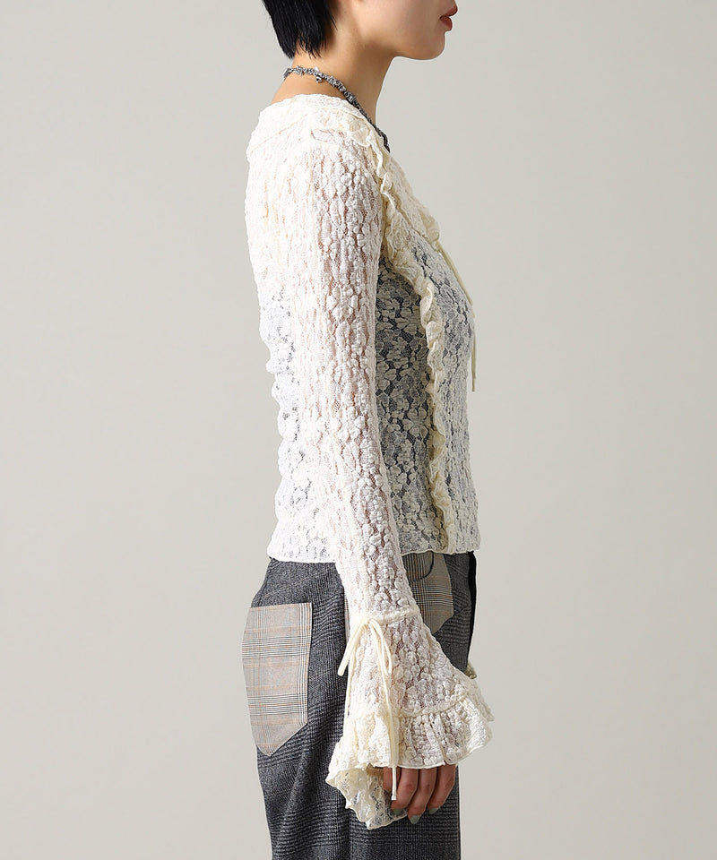Lace Long Sleeve Blouse-Forget-me-nots-Forget-me-nots Online Store