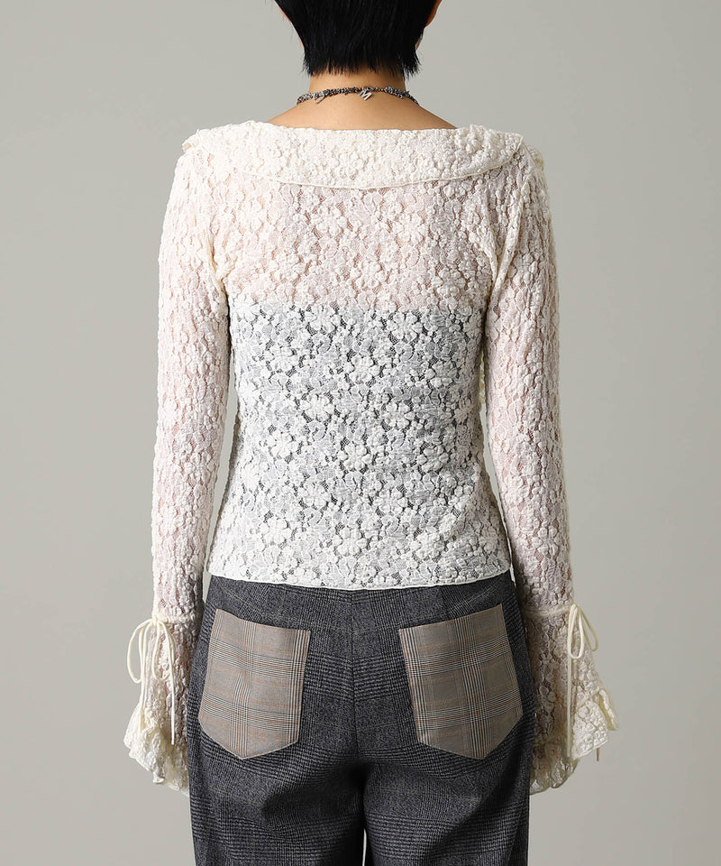 Lace Long Sleeve Blouse-Forget-me-nots-Forget-me-nots Online Store