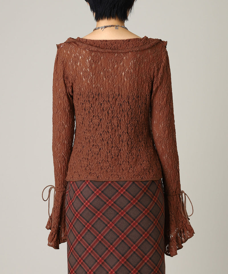Lace Long Sleeve Blouse-Forget-me-nots-Forget-me-nots Online Store