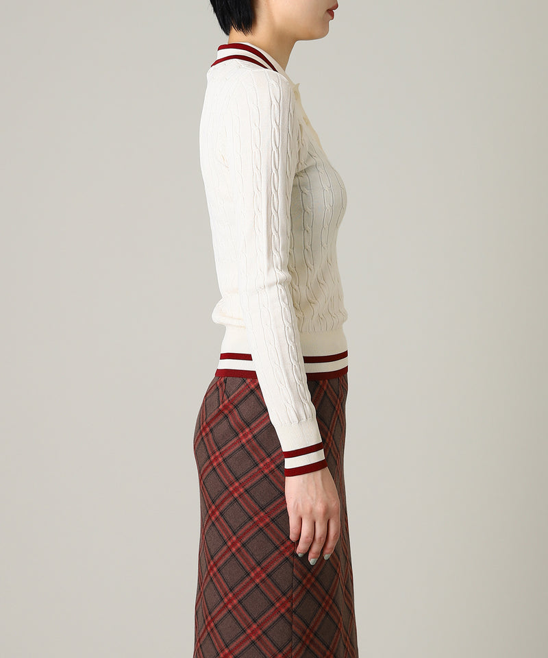 Long Sleeve Knit Polo-Forget-me-nots-Forget-me-nots Online Store