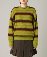Border Crew Neck Knit-Forget-me-nots-Forget-me-nots Online Store