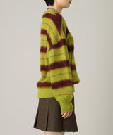 Border Crew Neck Knit-Forget-me-nots-Forget-me-nots Online Store