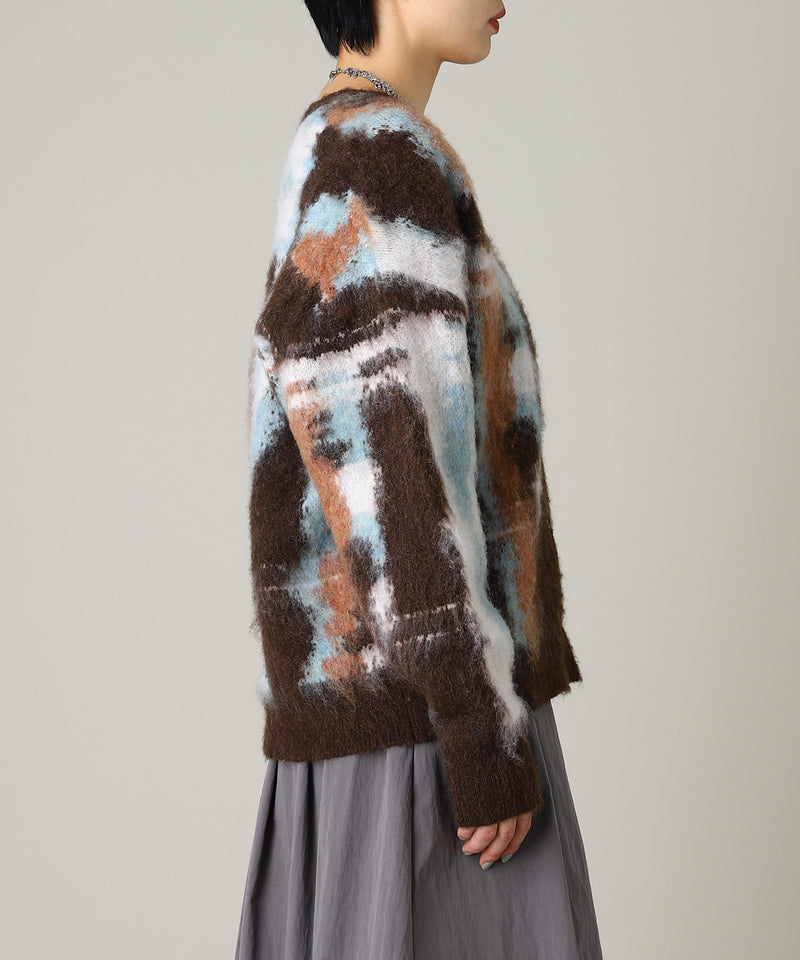 Mohair Marble Cardigan-Forget-me-nots-Forget-me-nots Online Store