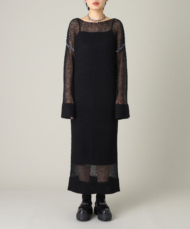 Knit Maxi Onepiece-Forget-me-nots-Forget-me-nots Online Store