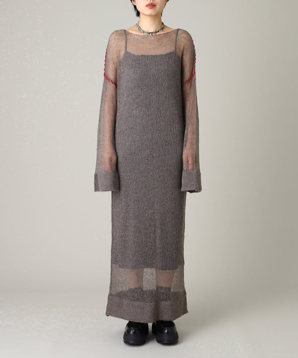 Knit Maxi Onepiece-Forget-me-nots-Forget-me-nots Online Store