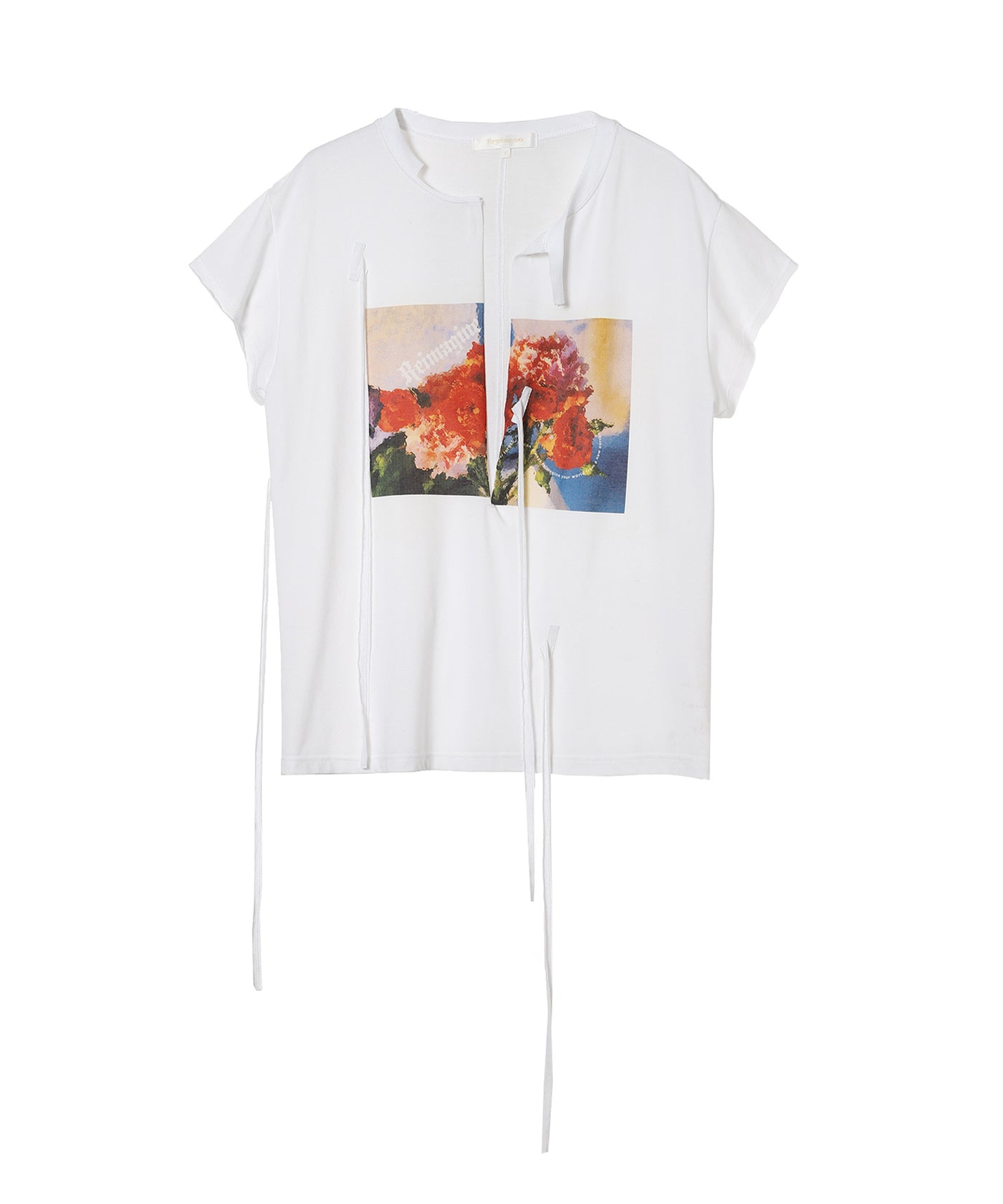 tシャツ カットオフ デザインプリントTシャツ FMN-25SS-CS-007 レディース セール】カットオフ デザインプリントTシャツ FMN-25SS-CS-007