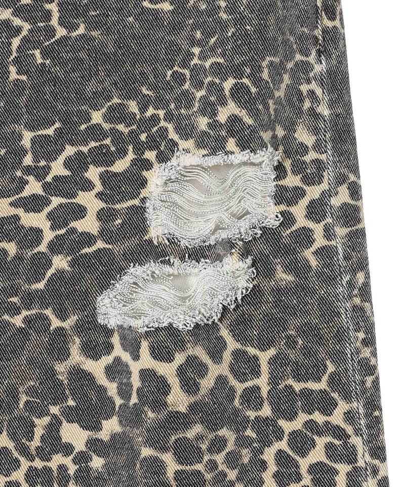 【Comingsoon】Leopard Damaged Denim-Forget-me-nots-Forget-me-nots Online Store