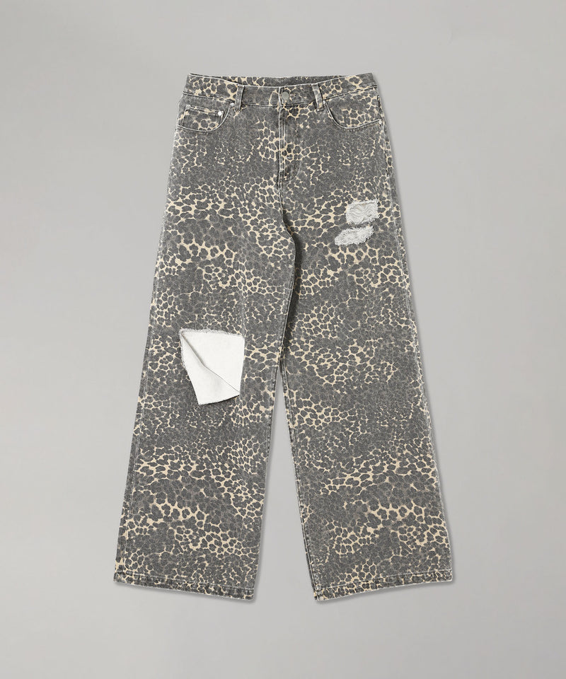 【Comingsoon】Leopard Damaged Denim-Forget-me-nots-Forget-me-nots Online Store