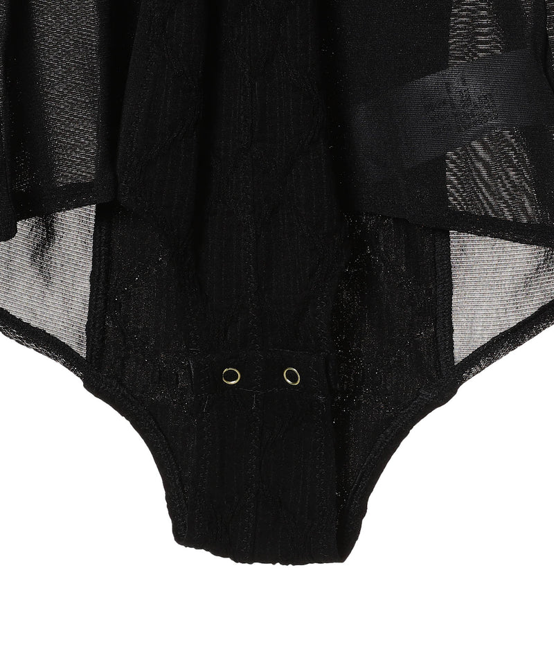 Jacquard Jersey Paneled Bodysuit-FETICO-Forget-me-nots Online Store