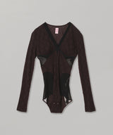 Jacquard Jersey Paneled Bodysuit-FETICO-Forget-me-nots Online Store