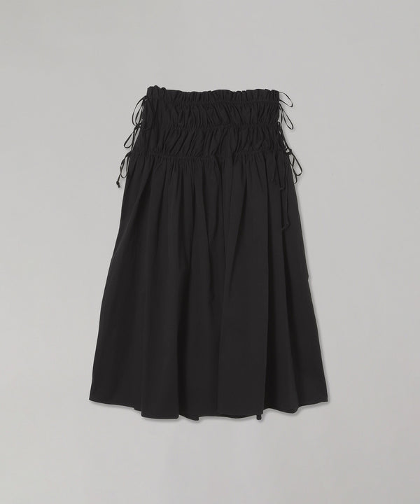 Gathered Organic Cotton Midi Skirt-FETICO-Forget-me-nots Online Store