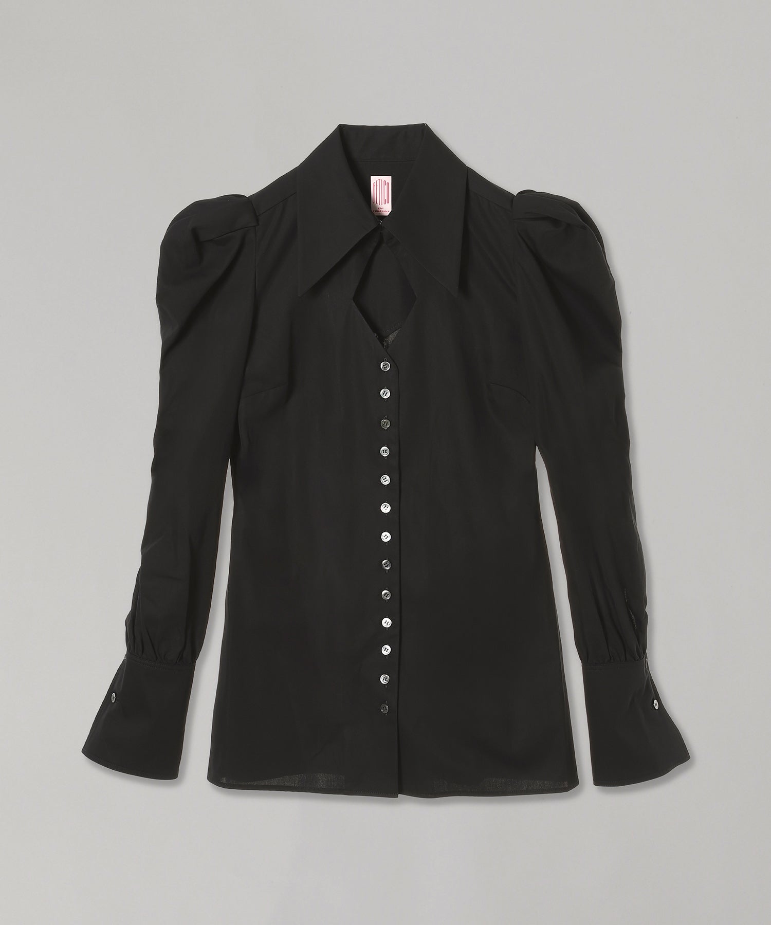 フェティコ(FETICO)｜Puff-Sleeved Cotton Satin Shirt