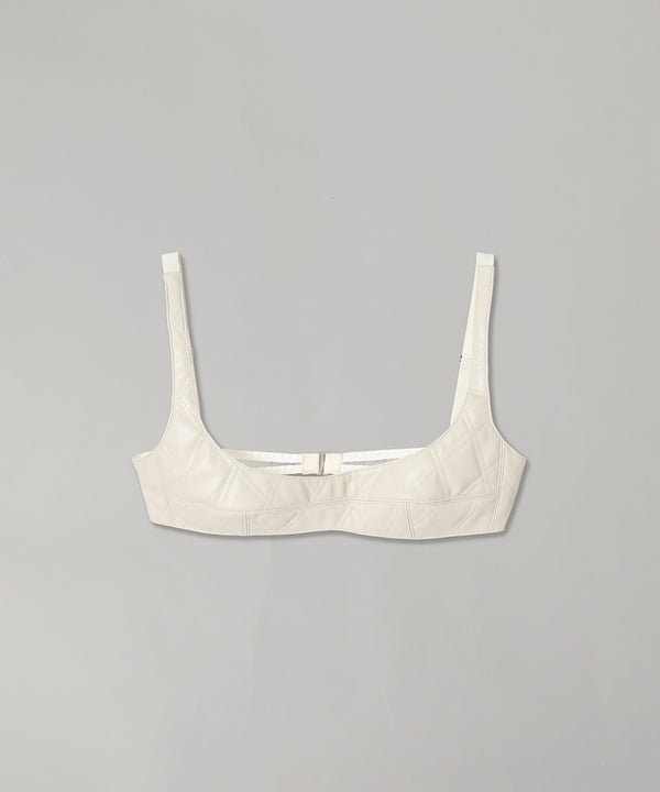 Faux-Leather Quilted Bra-FETICO-Forget-me-nots Online Store