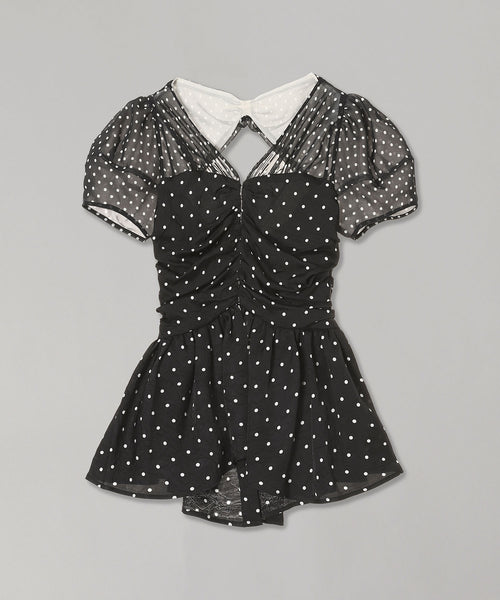 Puff Sleeve Gathered Blouse-FETICO-Forget-me-nots Online Store