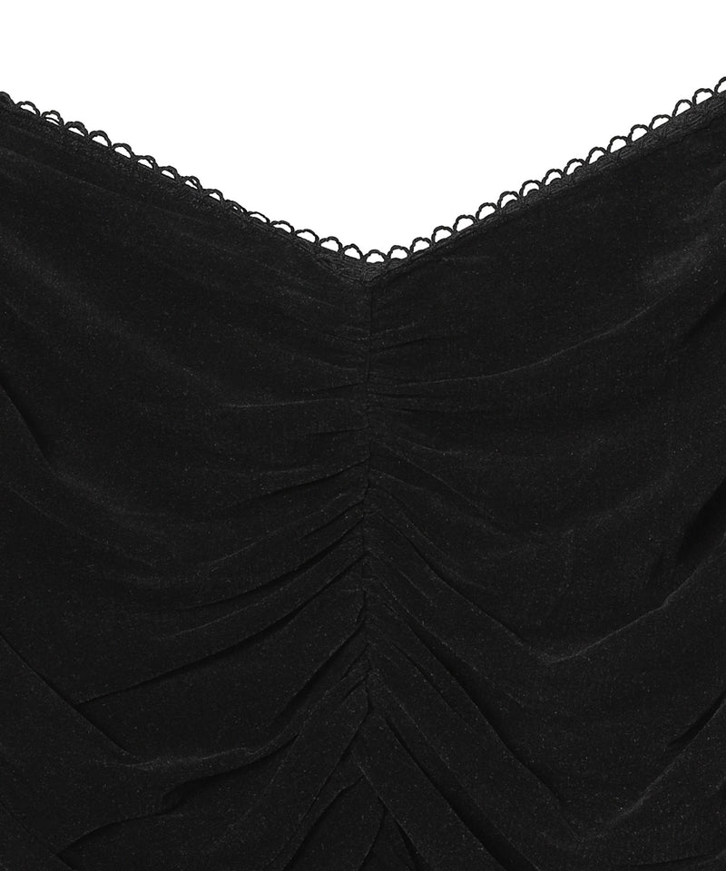 Velvet Tulle Gathered Skirt-FETICO-Forget-me-nots Online Store