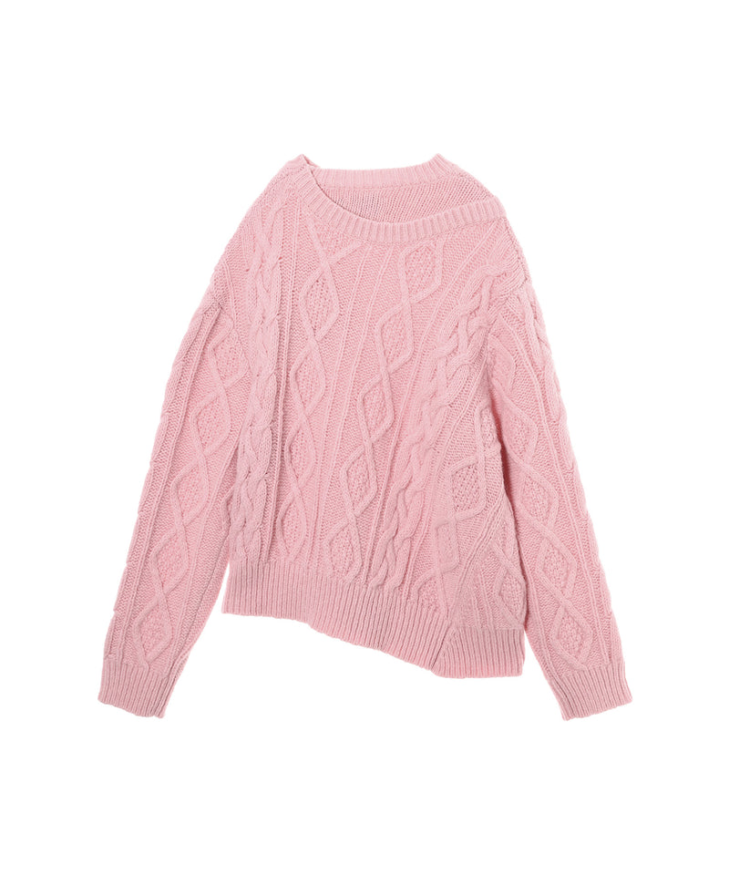 Double-Collar Cable Knit Jumper-Feng Chen Wang-Forget-me-nots Online Store