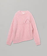 Double-Collar Cable Knit Jumper-Feng Chen Wang-Forget-me-nots Online Store