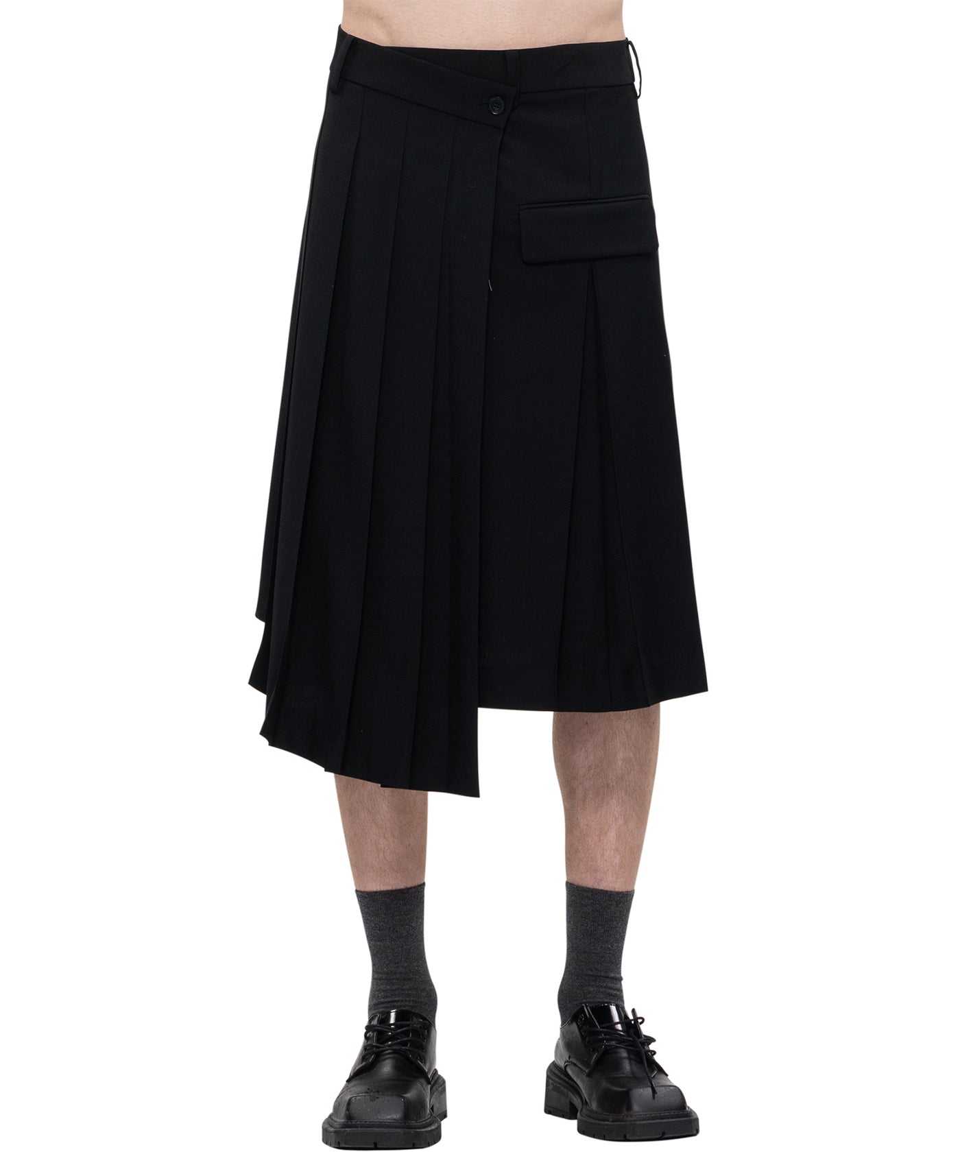 フェンチェンワン(Feng Chen Wang)｜Black Pleated Midi Skirt