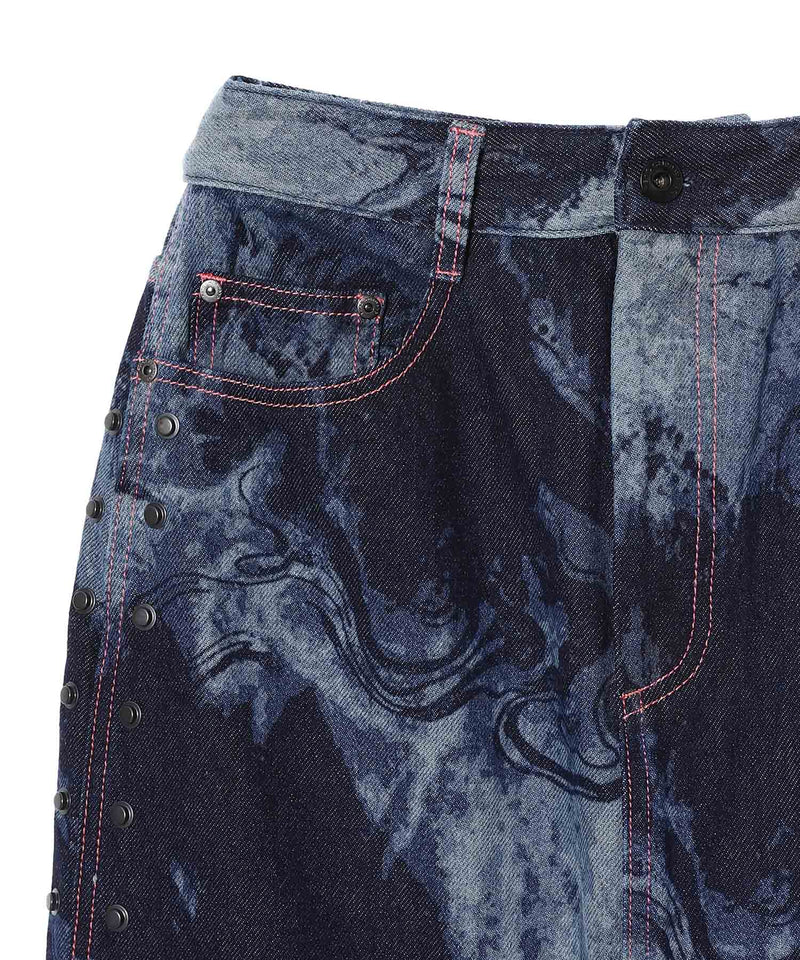 Laser Printed Denim Skirt-Feng Chen Wang-Forget-me-nots Online Store