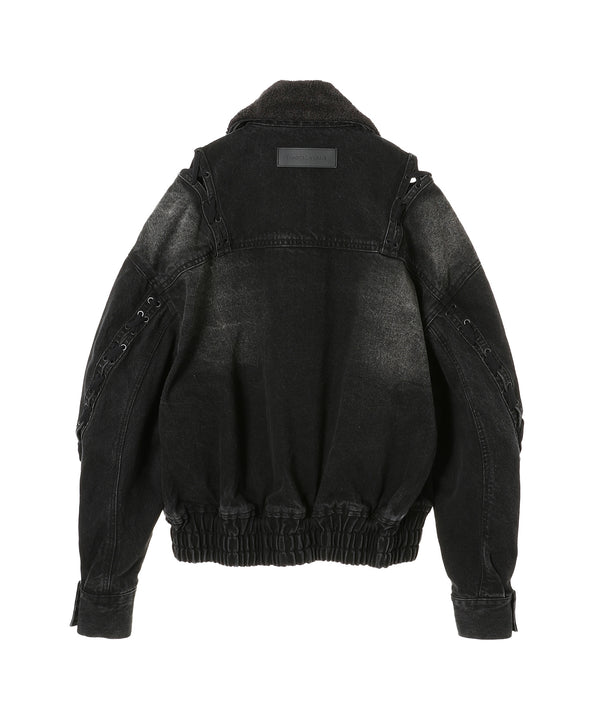 Denim Deconstructed Lace-Up Jacket-Feng Chen Wang-Forget-me-nots Online Store