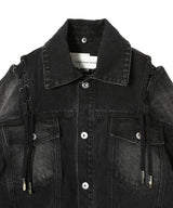 Denim Deconstructed Lace-Up Jacket-Feng Chen Wang-Forget-me-nots Online Store