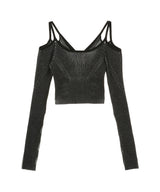 Off-Shoulder Knit Top-Feng Chen Wang-Forget-me-nots Online Store