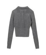 Gray Lace-Up Henley-Feng Chen Wang-Forget-me-nots Online Store