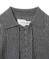 Gray Lace-Up Henley-Feng Chen Wang-Forget-me-nots Online Store