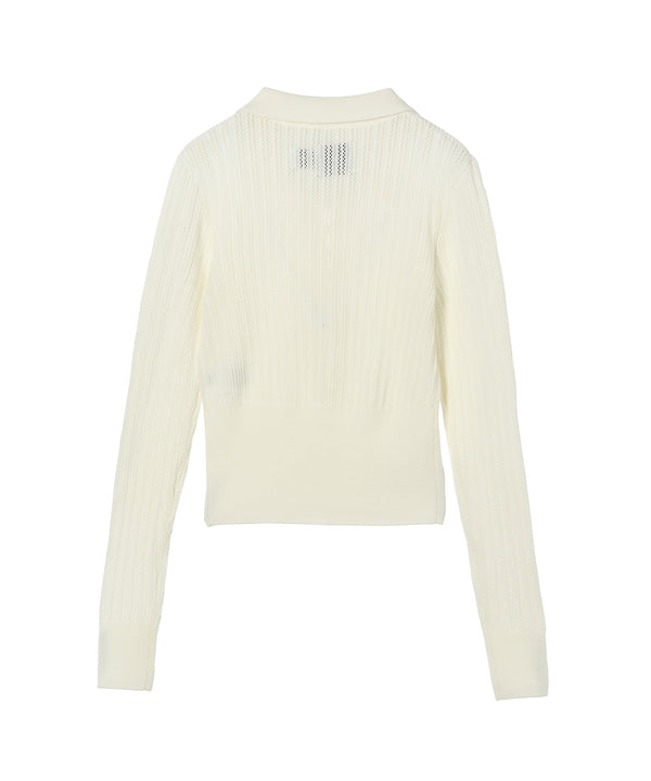 White Lace-Up Henley-Feng Chen Wang-Forget-me-nots Online Store