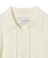 White Lace-Up Henley-Feng Chen Wang-Forget-me-nots Online Store