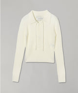 White Lace-Up Henley-Feng Chen Wang-Forget-me-nots Online Store