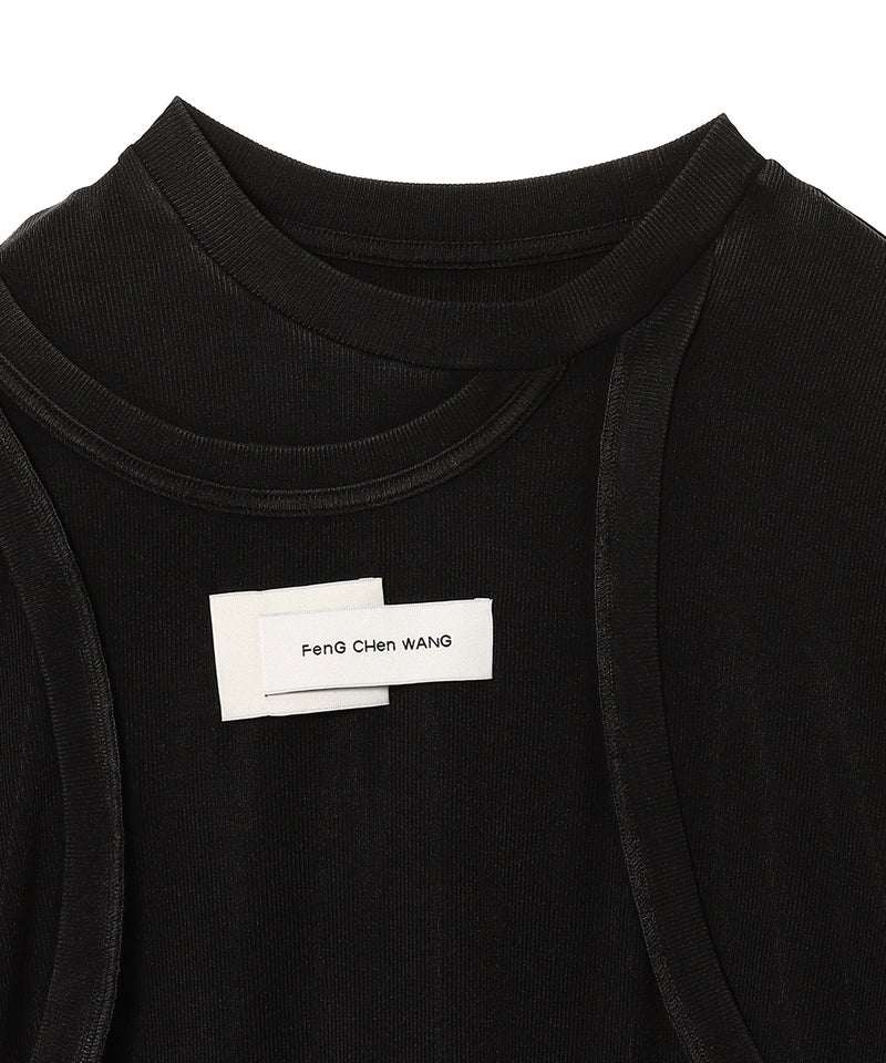 Black Washed Deconstructed Top-Feng Chen Wang-Forget-me-nots Online Store