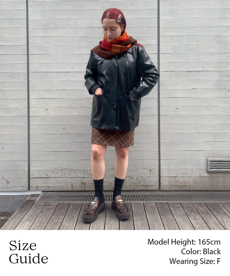 Fake Leather Jacket-Forget-me-nots-Forget-me-nots Online Store