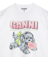 Basic Cotton Jersey Neon Puppy T-Shirt-GANNI-Forget-me-nots Online Store