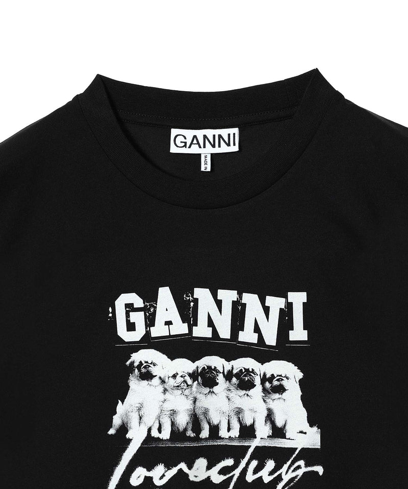 Thin Jersey Puppy Love Relaxed T-Shirt-GANNI-Forget-me-nots Online Store